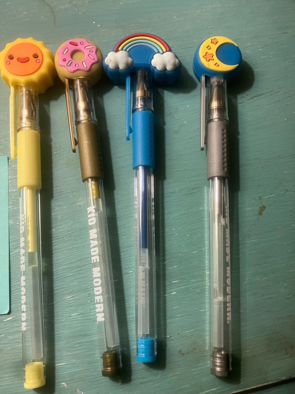 Cute Rainbow & Sun Novelty Gel Pen Set - Yellow, Pink, Blue, Gray